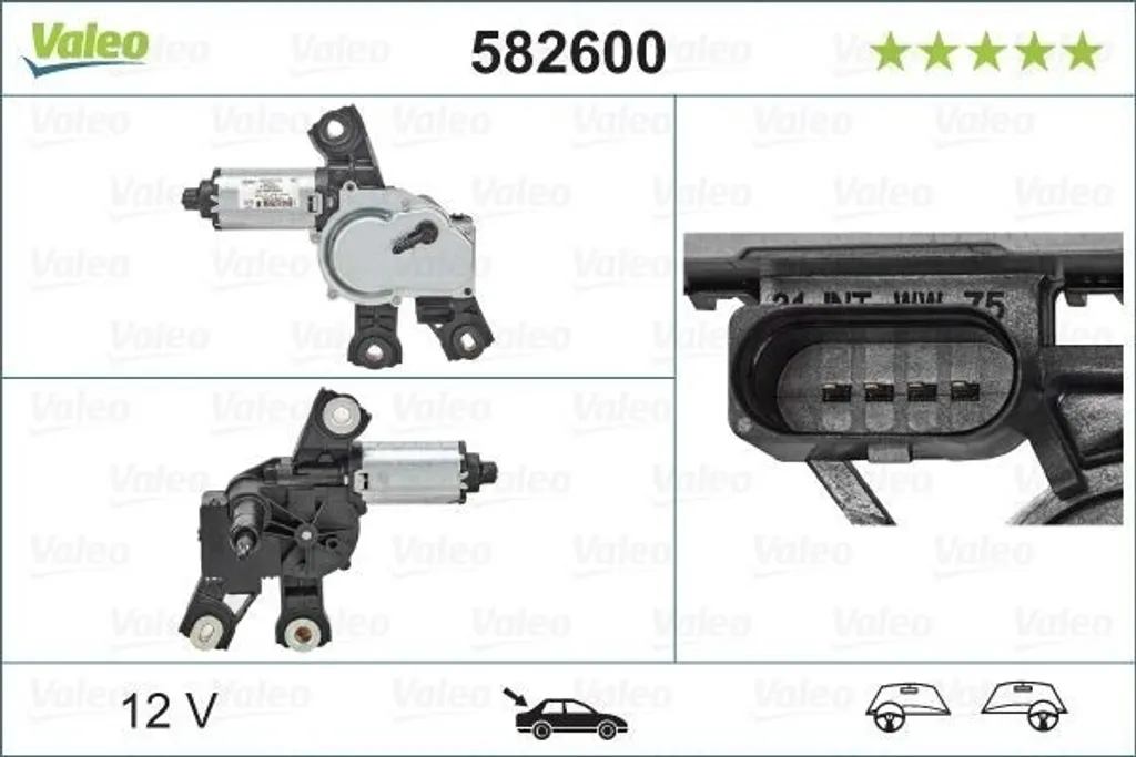 Valeo 582600 Moteur Essuie-Glace Arrière Silencieux pour Passat (365)