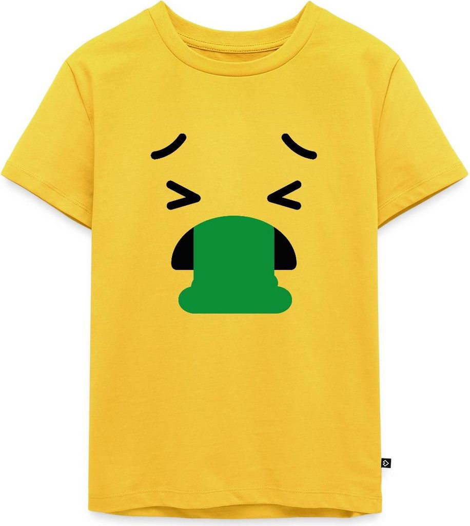 Spreadshirt Emoticon Übergeben Kostüm Karneval Gruppenkostüm Kinder Premium T-Shirt, 98/104 (2 Jahre), Sonnengelb