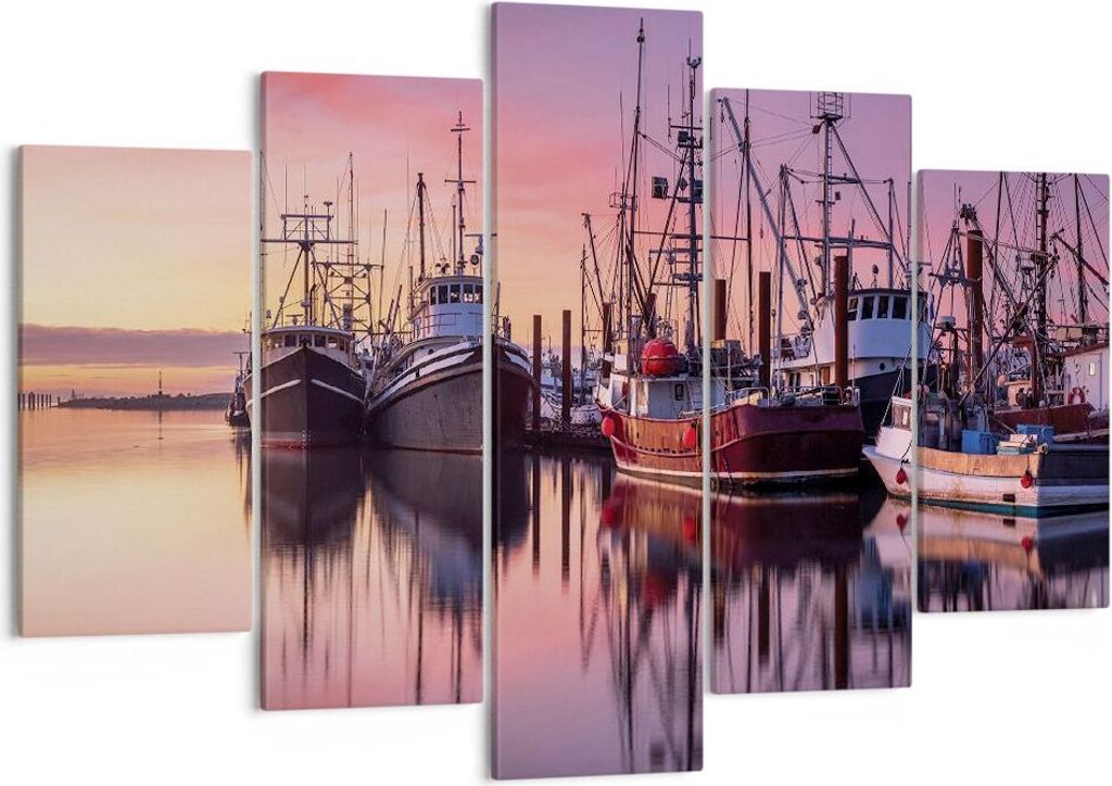 Bild auf Leinwand - Leinwandbild - 5 Teile - Marina Westen Die Sonne - 150x100cm - Wand Bild - Wanddeko - Wandbilder - Leinwanddruck - Bilder - Wan...