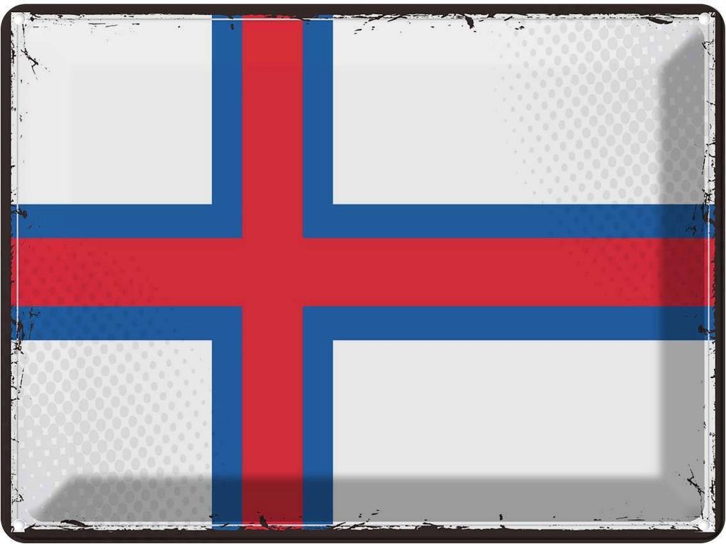 vianmo Blechschild 30x40 cm Färöer Retro Faroe Islands Flagge Fahne Wappen