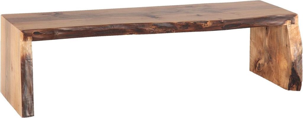 Elegante braune Holz-Sitzbank modern, stilvoll, komfortabel