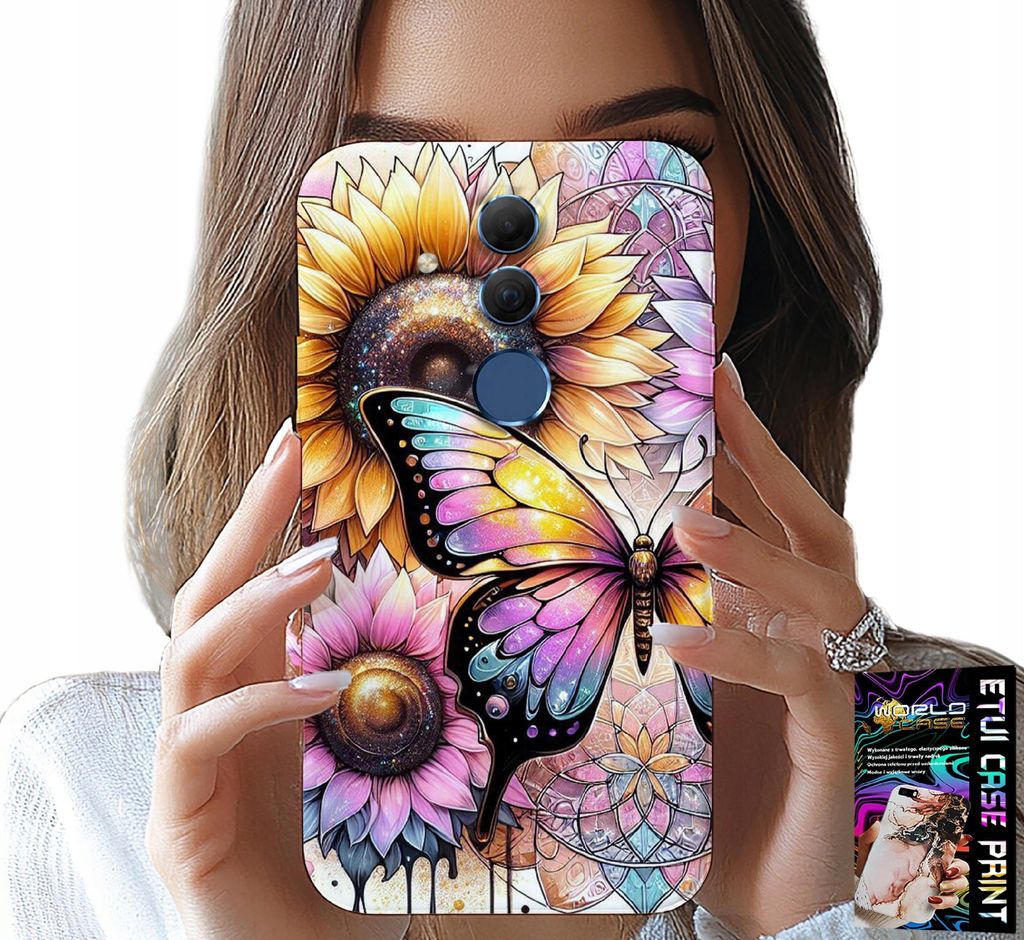 Hülle Für Huawei Mate 20 Lite - Sonnenblume Mit Schmetterling, Hülle + Folie