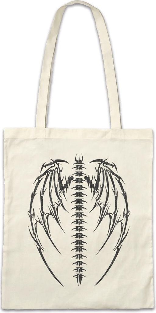 Urban Backwoods Demon Skeleton Wings, Stofftasche, Farbe: Beige