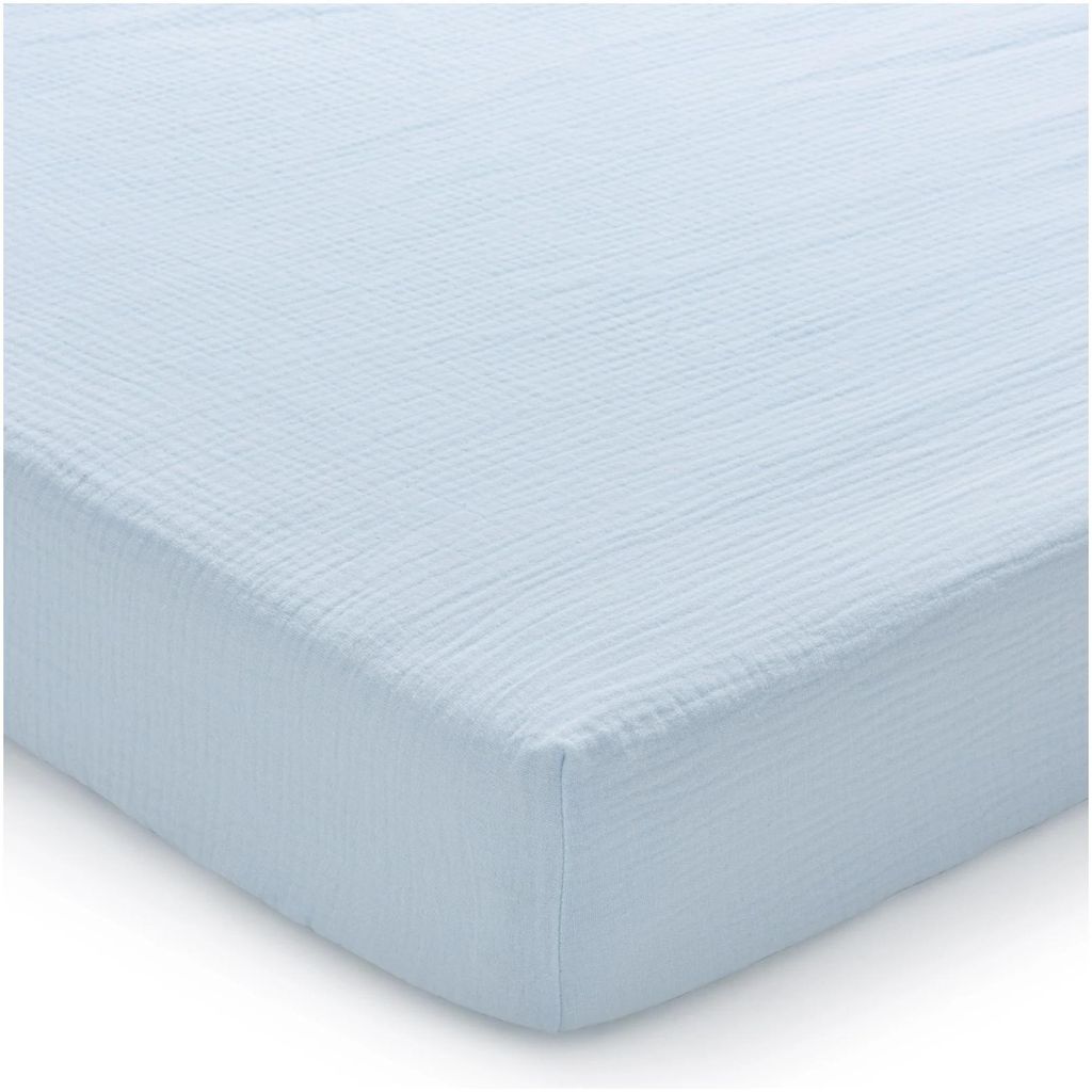 Blue Musselin Spannbettlaken 120x60cm Produktbild 
