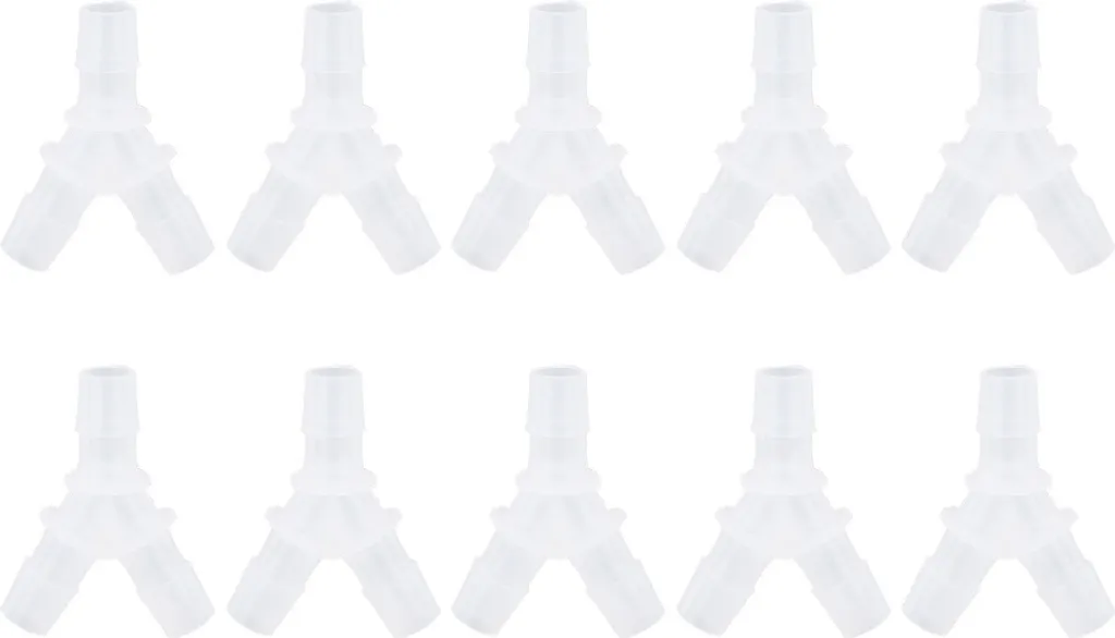 Connettore a Y, 10 pezzi, 8 mm, tripla T, per acquario, pompa dell'aria, trasparente