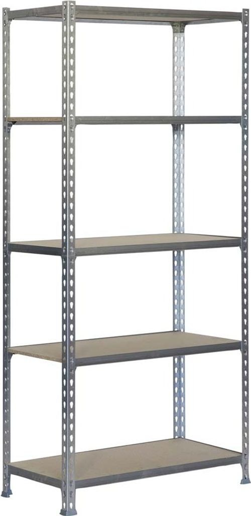 Simonrack Kit maderclick plus 5/500, 5 Regale, Holz, Metall, Naturholz, Edelstahl, 150 kg, 1000 mm