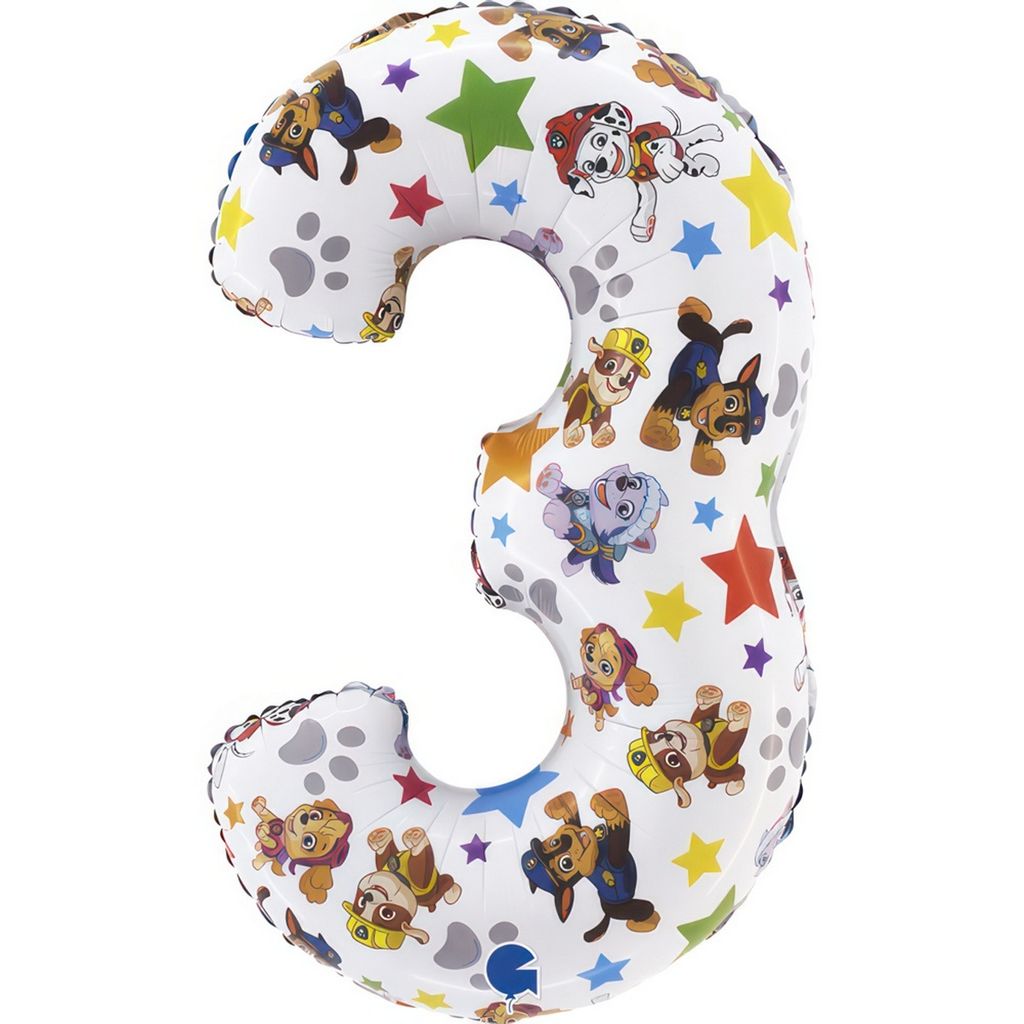 Fóliový balón Paw Patrol číslo 3, , 66 cm Grabo Obrázok produktu 