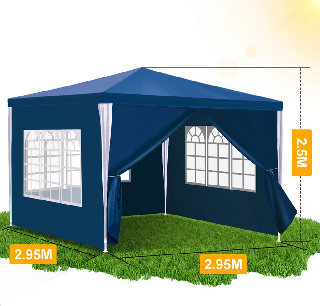 VidaXL Partyzelt 3x3 M Anthrazit Pavillon Gartenzelt Bierzelt