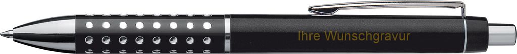 Kugelschreiber mit Gravur / "Glitzer" / Farbe: schwarz