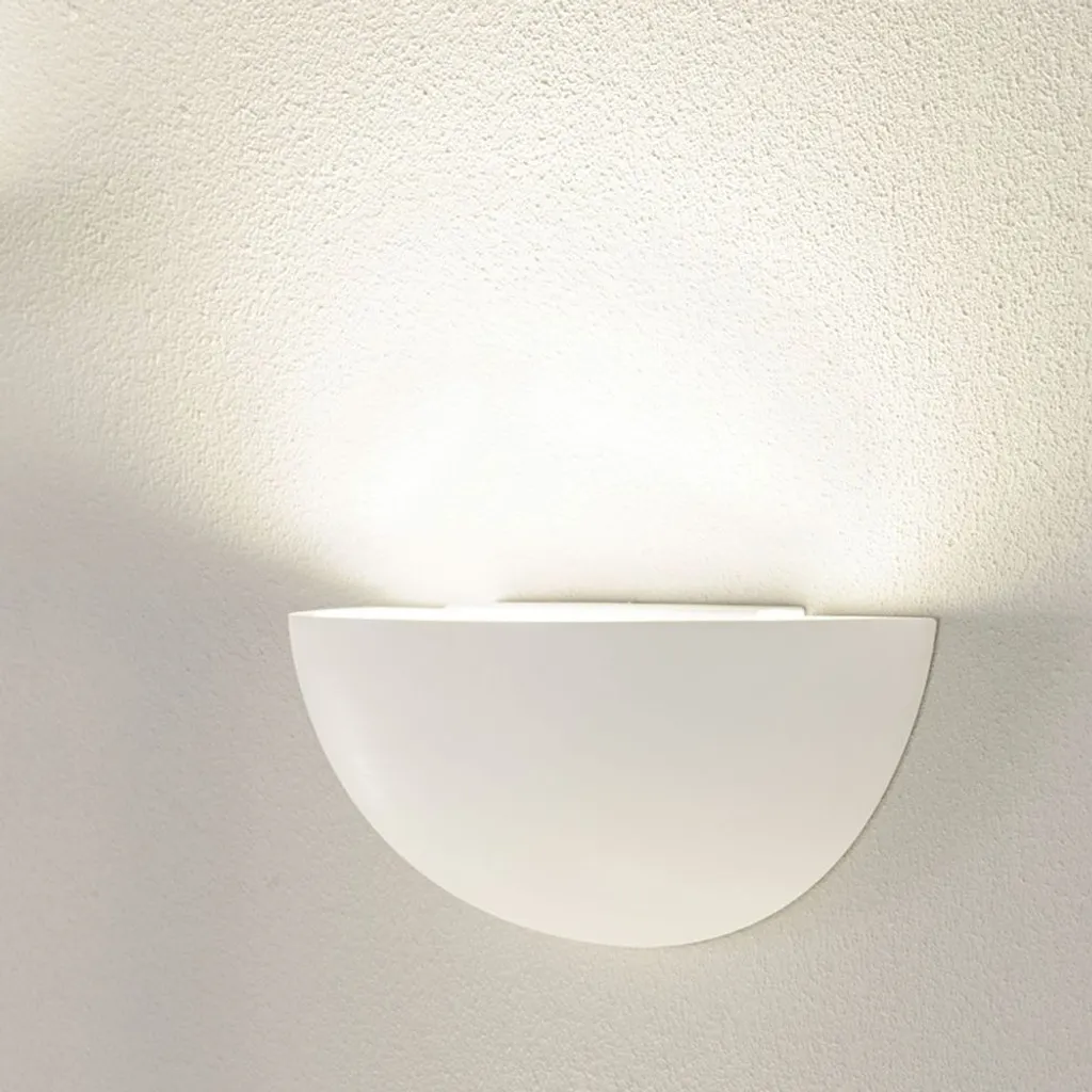 Applique Plâtre Blanc GL 101 E14 Peignable Style Moderne Demi-Rond - 8
