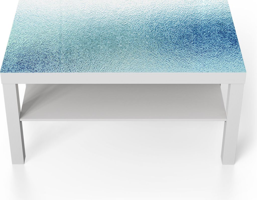 DEQORI Couchtisch 90x55 cm Weiß 'Milchglas mit Blaustich' Glas Beistelltisch