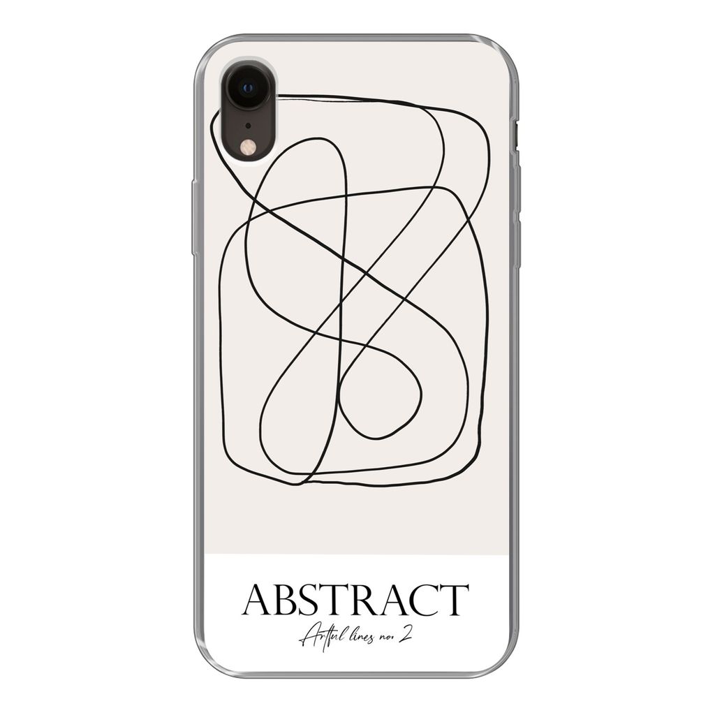 MuchoWow Handyhülle Schutzhülle Hülle für iPhone XR Kunst - Linienkunst - Abstrakt Silikon Softcase Handy Hülle - Schutzdeckel
