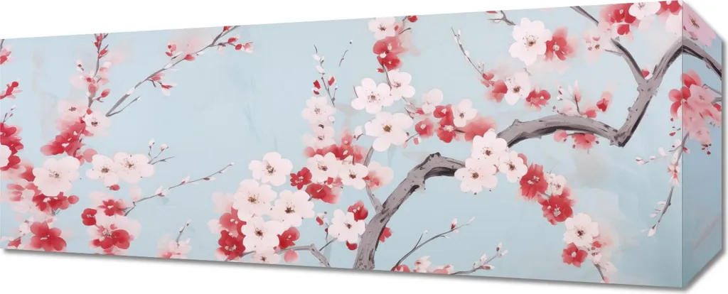 Offerta Quadro su Tela 50x20 cm Ciliegio in Fiore - Prezzo Speciale