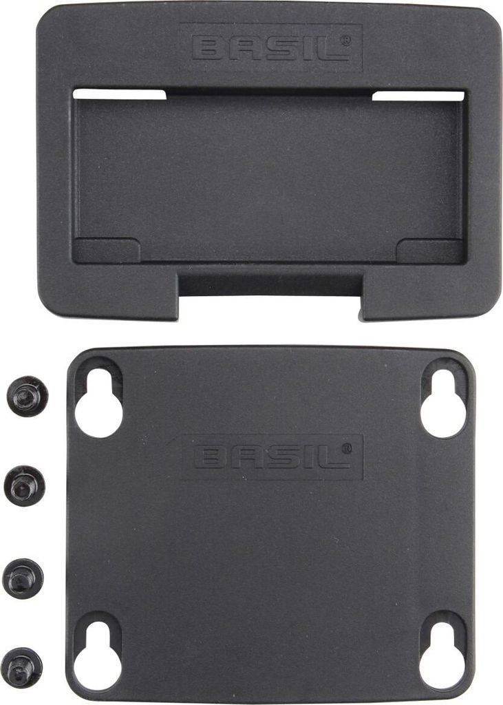 Plaque Adaptatrice Basil Pour Panier Avant Vélo - Fixation Universelle - Noir - Plastique Durable