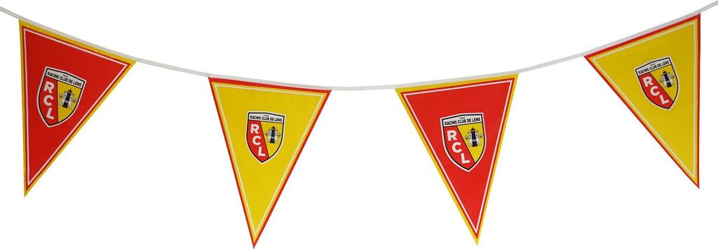 Wimpelkette Rot Gelb mit offiziellem RCL-Logo, 270 cm, für Fanparty