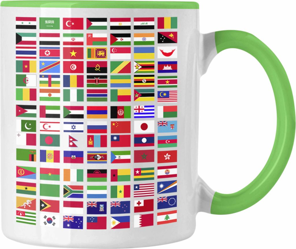Trendation - Flaggen Der Welt Tasse Geschenk Reisen Weltreise Geschenkidee Flagge Jedes Land (Grün)
