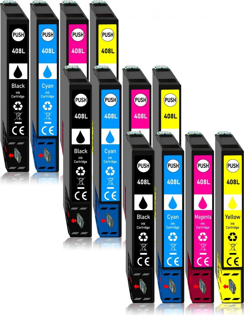 12er Pack Druckerpatronen 408 408L kompatibel mit Epson WF-C4310