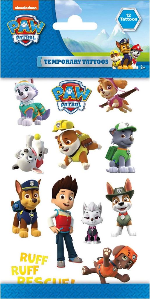 Tatuaggi colorati Paw patrol/Patacca Immagine del prodotto 