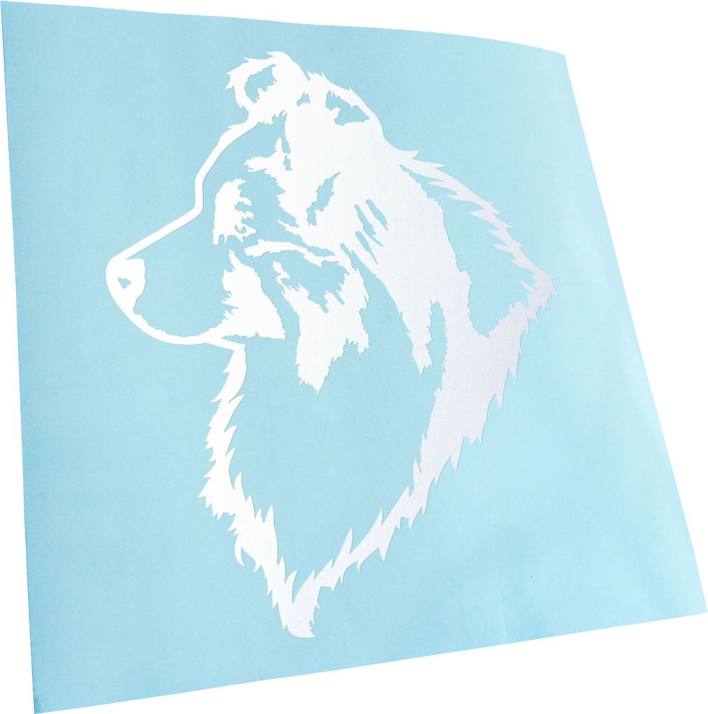 Kiwistar - Autoaufkleber - Australian Shepherd Blue Merle - Mattweiss - 40x33cm - Aufkleber für Auto, Laptop, Fahrrad, LKW, Motorrad mehrfarbig JD...