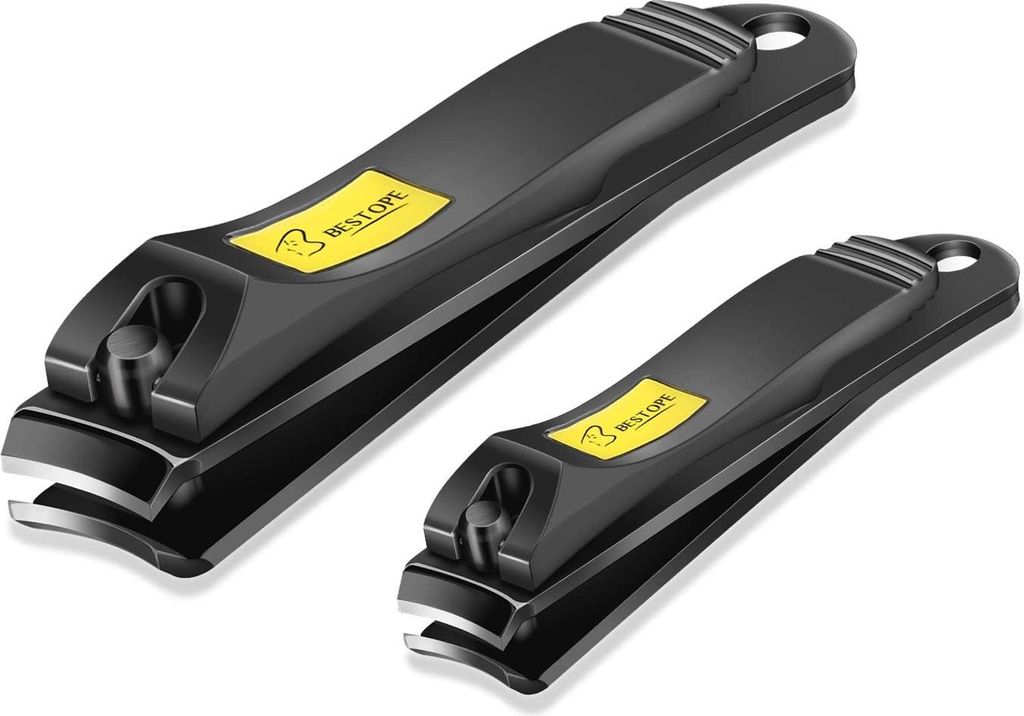 Nail Clippers Set 2PCs Black Stainless Steel Bestope