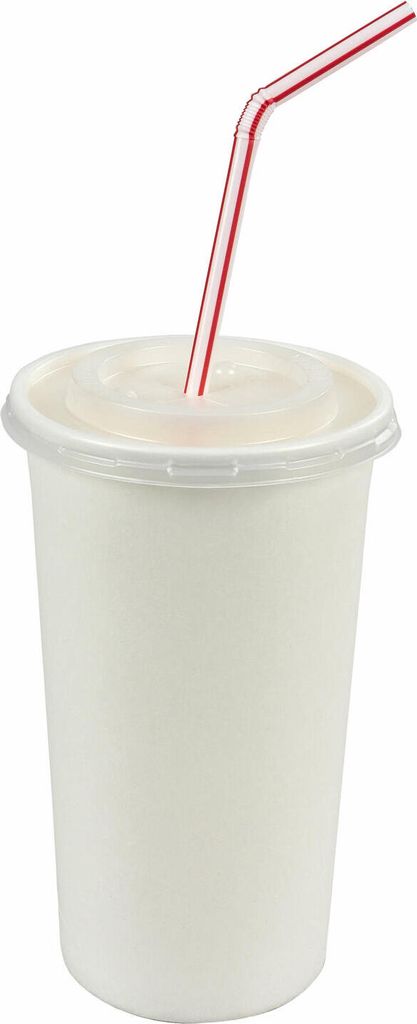 100x Pappbecher Getränkebecher weiß 500 600ml inkl. Deckel Produktbild 