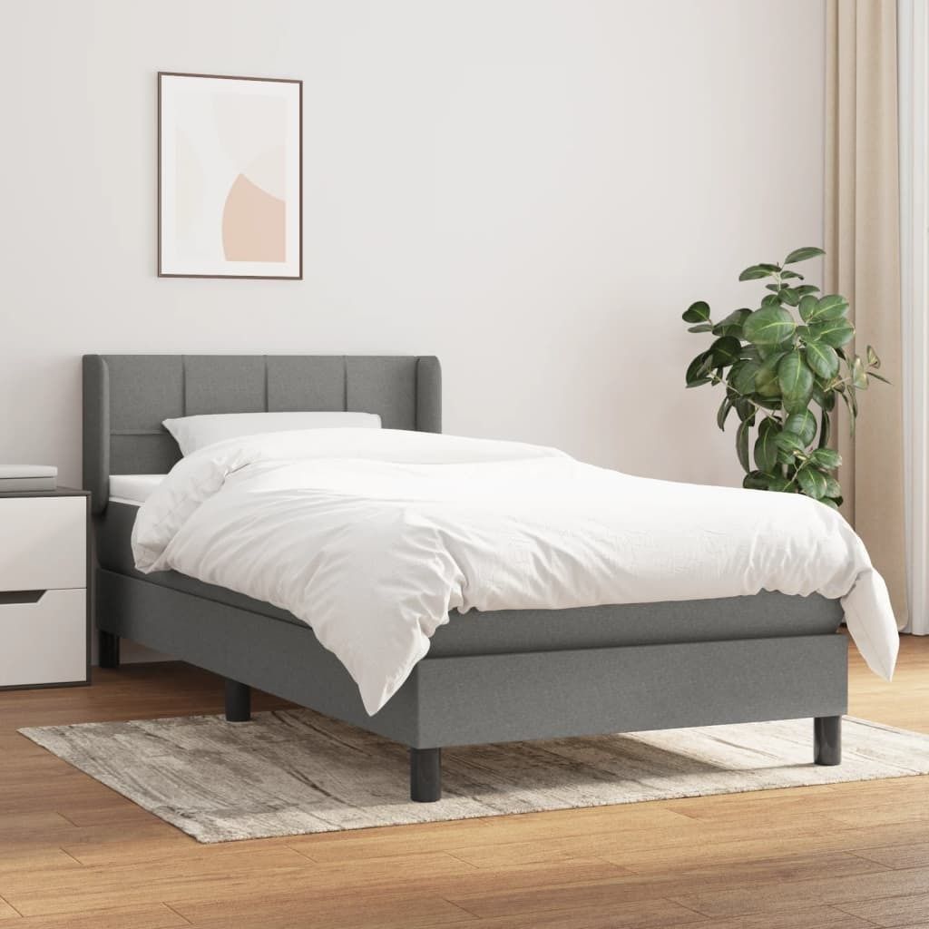 Maison Exclusive - Boxspringbett mit Matratze Dunkelgrau 80x200 cm Stoff