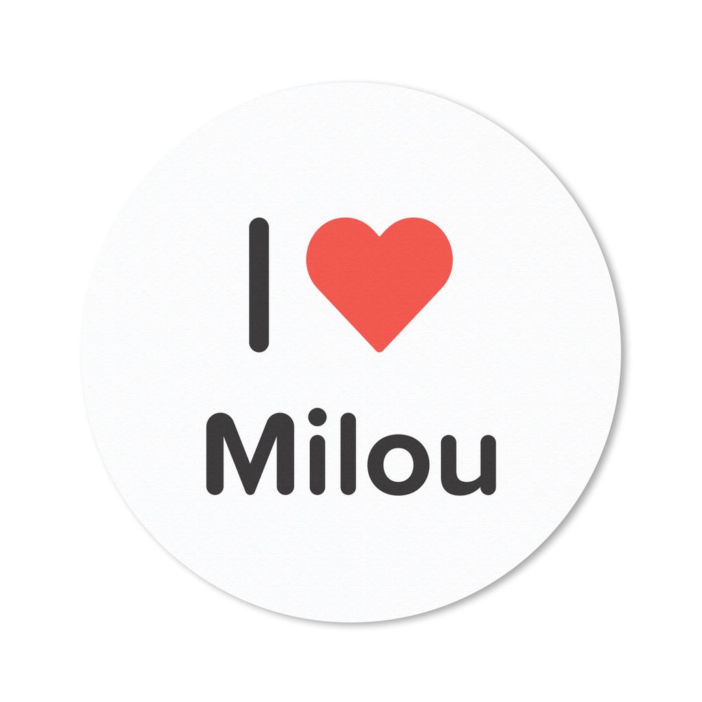 MuchoWow Mauspad Mousepad Ich liebe - Milou - Mädchen 20x20 cm - Mousepads - Maus Mat - Pad - Mausunterlage - Schreibtischmatte