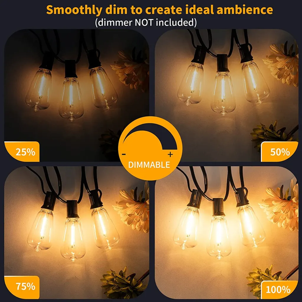 Guirlande lumineuse extérieure 10m incassable avec télécommande et dimmable