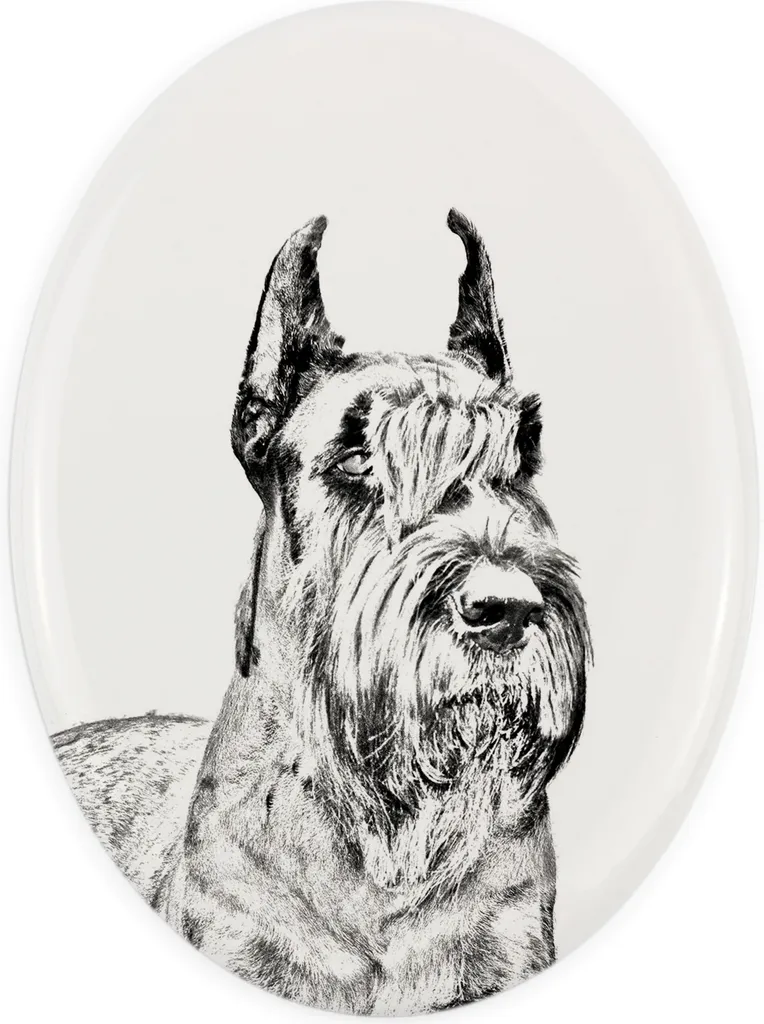 Targa Commemorativa Cane Schnauzer Art-Dog | Lapide Ovale Personalizzata