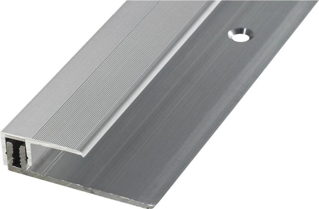 Abschlussprofil PROLINE PROVARIO UNI 7-18 mm Aluminium 100 cm BREITES Basisprofil schraubbar eloxiert silber Abschlussleiste Übergangsprofil Über...