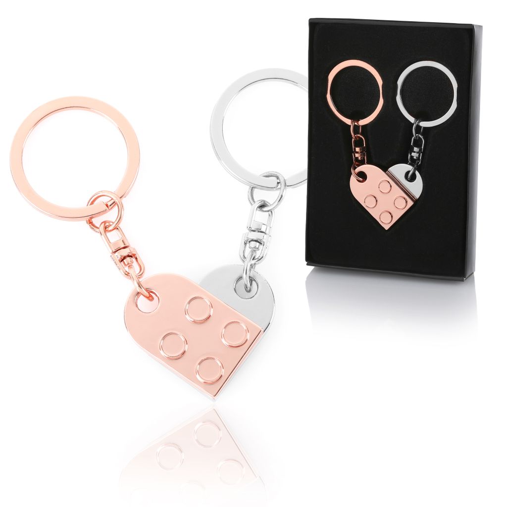 CraftWerk sleutelhanger, hartvormig, set van 2 met Productafbeelding 