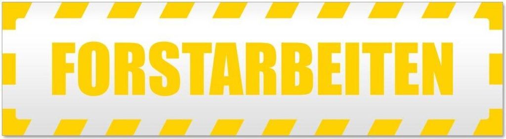 Kiwistar Forstarbeiten gestreift Magnetschild Schild magnetisch - 60cm Gelb - Magnetfolie für Auto PKW Kfz