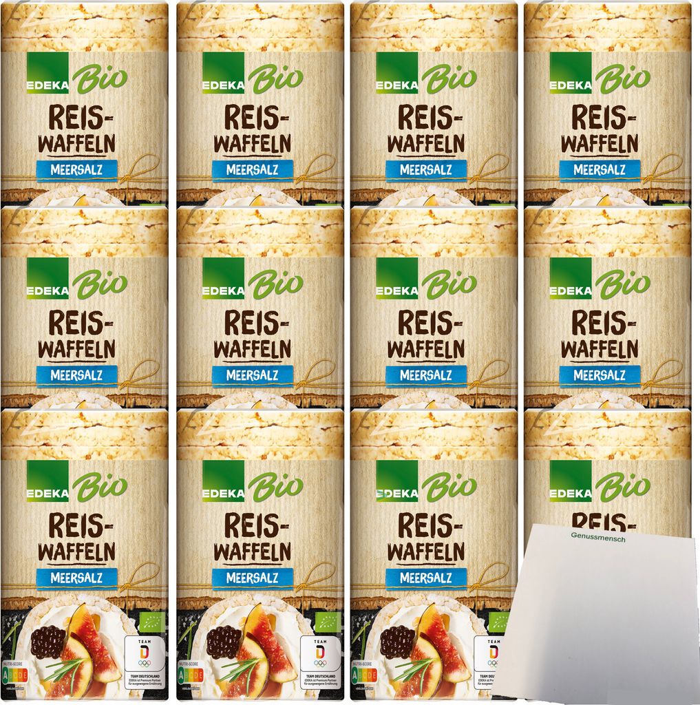 Edeka Reiswaffeln mit Meersalz und Sesam verfeinert VPE (12x100g Packung) + usy Block