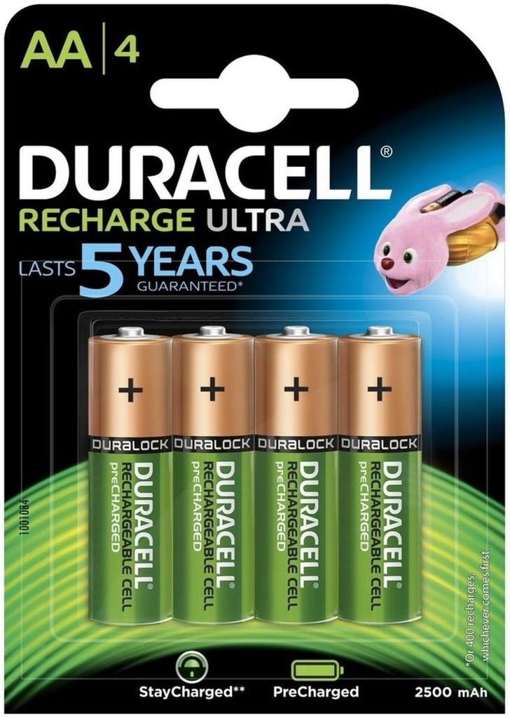 Akku Recharge Ultra AA Mignon 2.500 mAh 4 Stück Packung mit Produktbild 