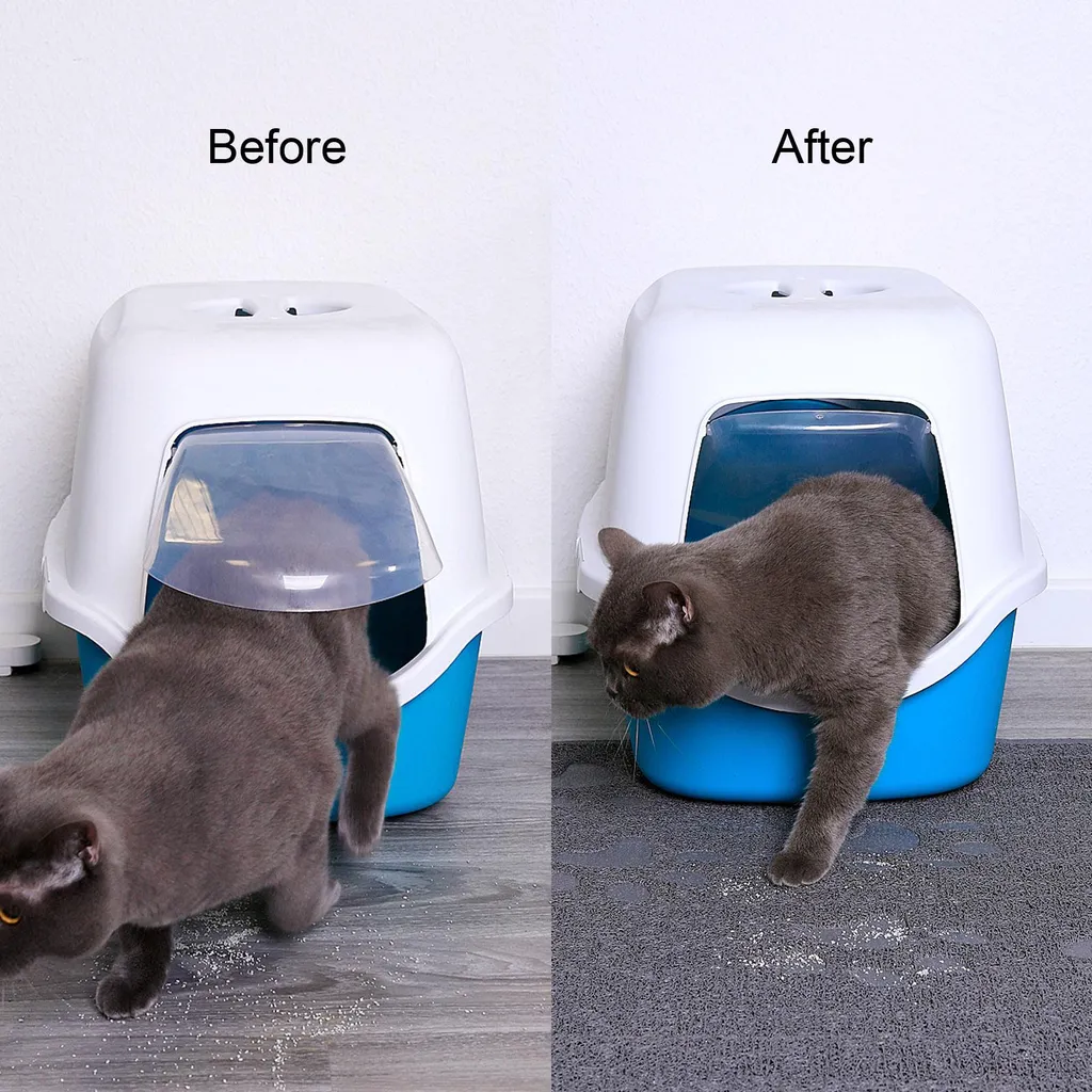 Tapis de Litière Chat Grand Format 60x90 cm Lavable et Antidérapant