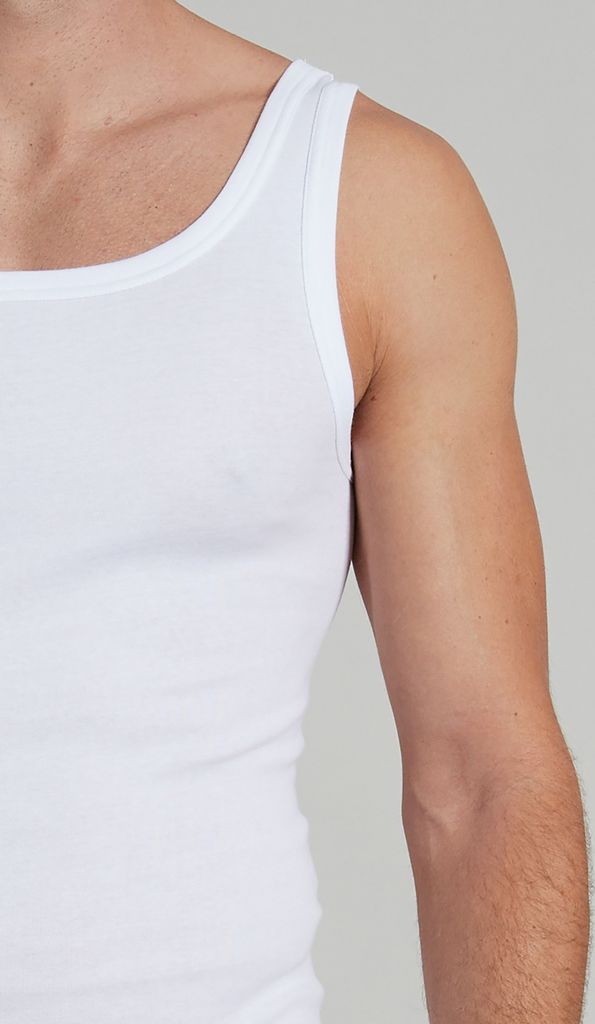 Götzburg Herren Unterhemden 4er Set - Feinripp Baumwolle Ohne Seitennähte