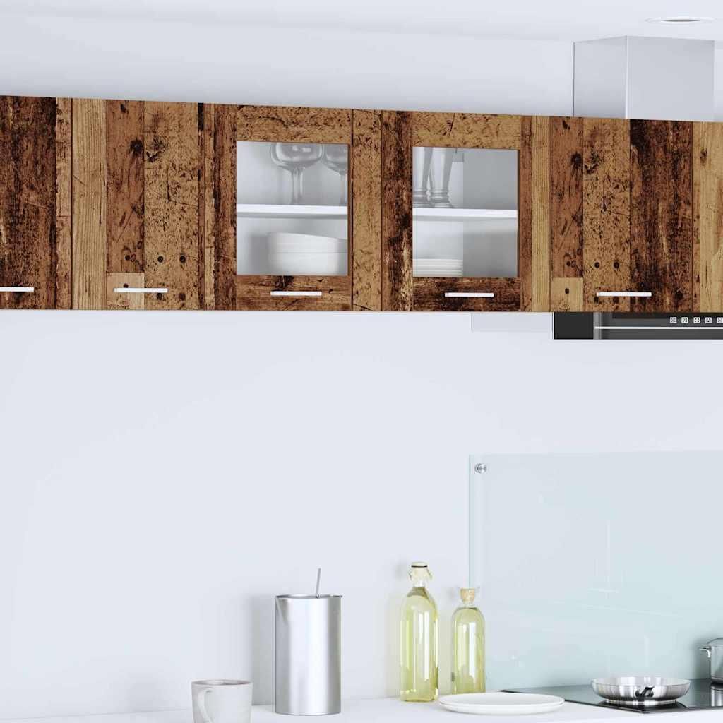 CLORIS Hängeschrank mit Tür Riga Altes Holz und Weiß 80 x 31 x 40 cm - Küchenschränke 884238