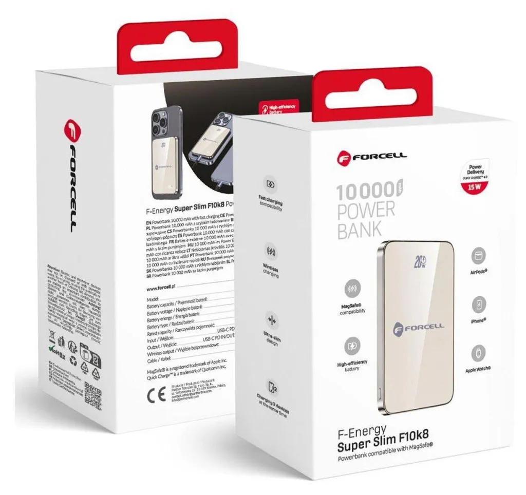 Powerbank MagSafe 10000 mAh Forcell F-Energy SuperSlim Charge Rapide