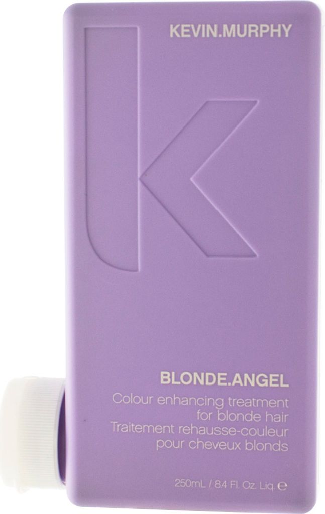 A product shot of a purple bottle of Kevin Murphy Blonde Angel hair treatment.