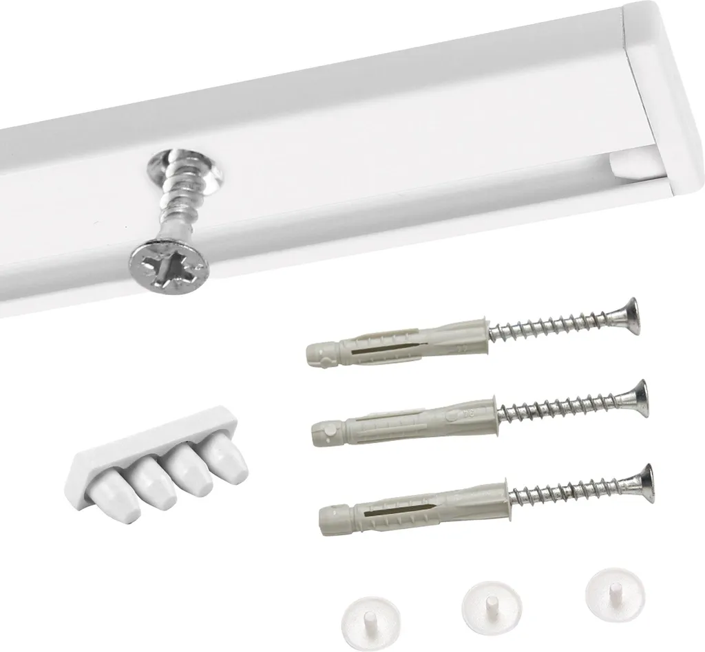 Binario Tenda 5,4 Metri Bianco Alluminio per Soffitto e Parete