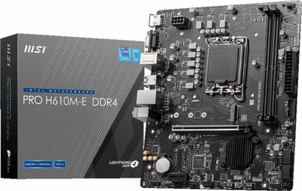 Scheda madre MSI PRO H610M-E DDR4, Micro-ATX, compatibile con DDR4, chipset H610