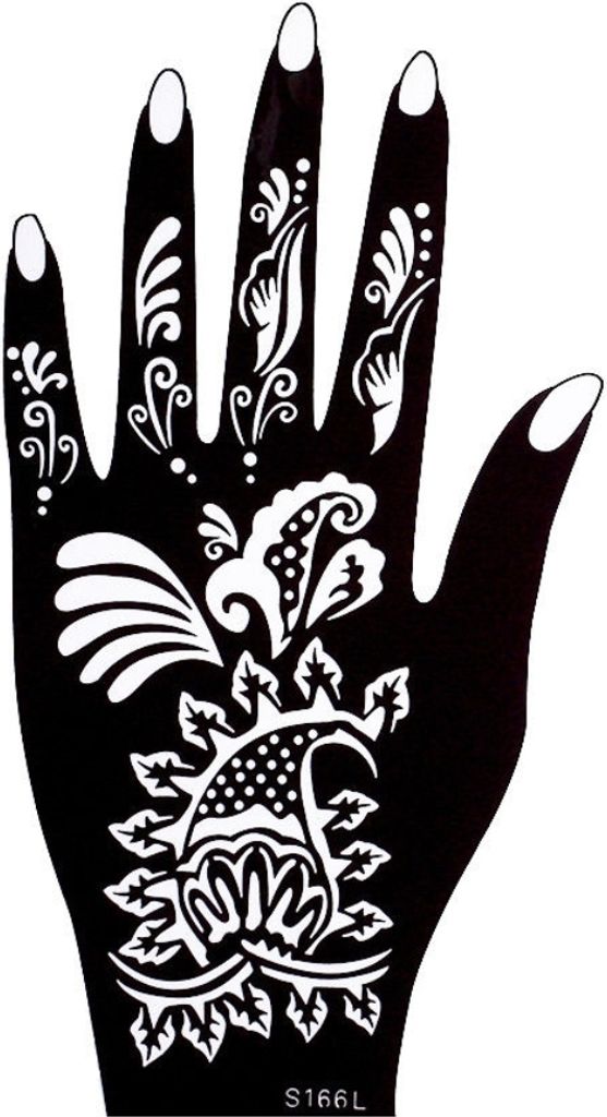Henna Tattoo Schablone für die Linke Hand Produktbild 