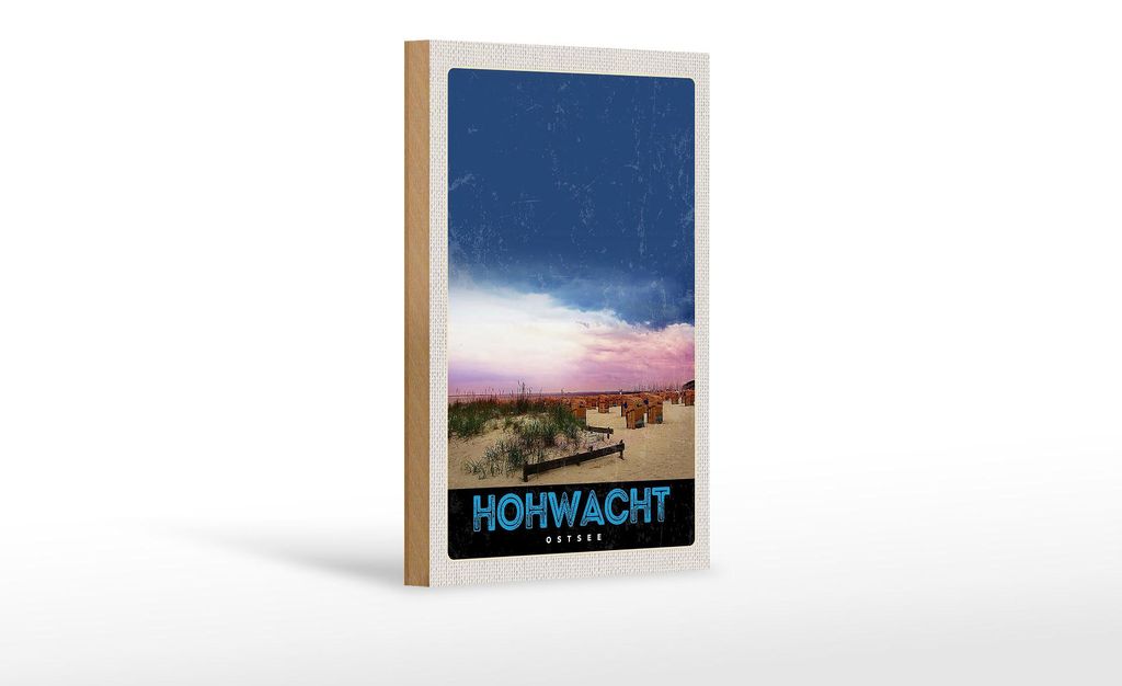 Holzschild Reise 12x18 cm Hochwacht Ostsee Strand