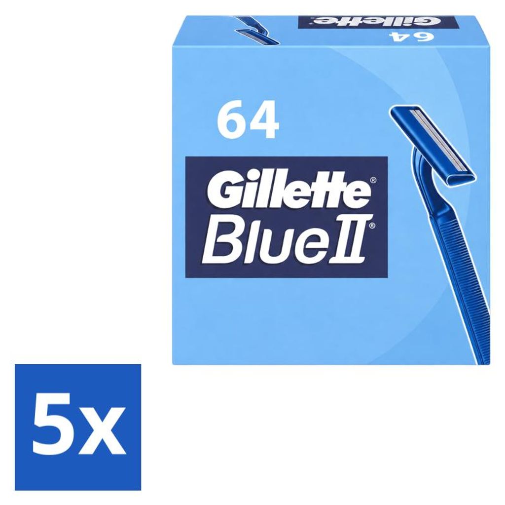 5 x Gillette Blue II Wegwerpscheermesjes - Vorteilspackung Produktbild 