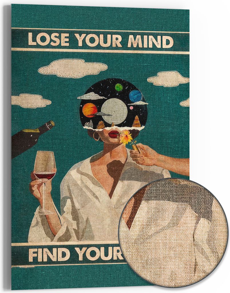 DEQOART Hybrid Leinwand Bild 60x90 cm 'Kosmische Erkenntnis' Wandbild Glas flach modern