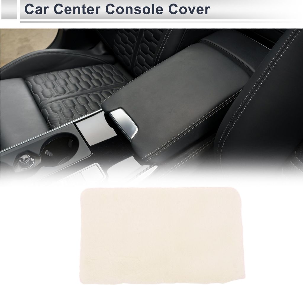 Auto Mittelkonsole Abdeckung Auto Armlehnenabdeckung 15,75"x9,84"x0,79" Beige Kunstpelz