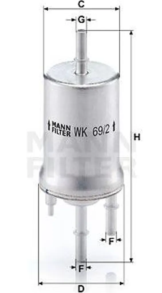 Filtre à carburant haute efficacité WK 69/2 MANN pour moteur VW et Audi