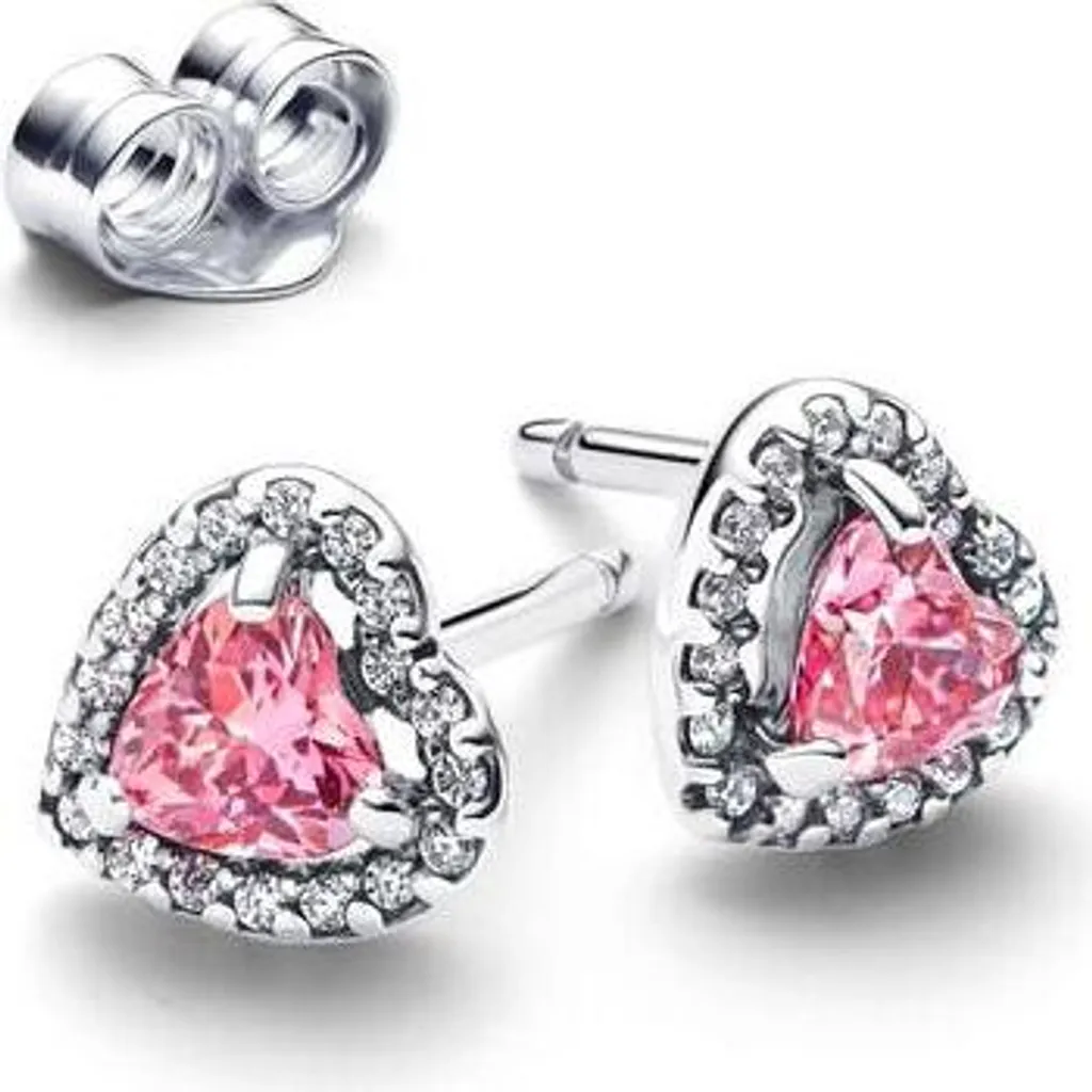 Clous d'oreilles Femme Pandora Argent 925 avec Pierre Bleue Ronde