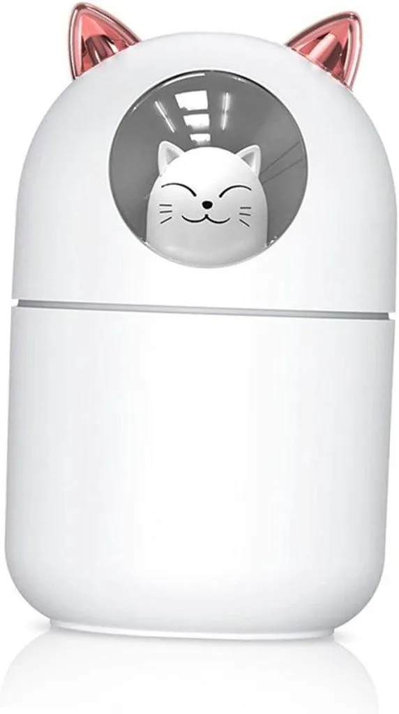 Humidificateur USB silencieux portable blanc et lampe LED d'ambiance 300ml