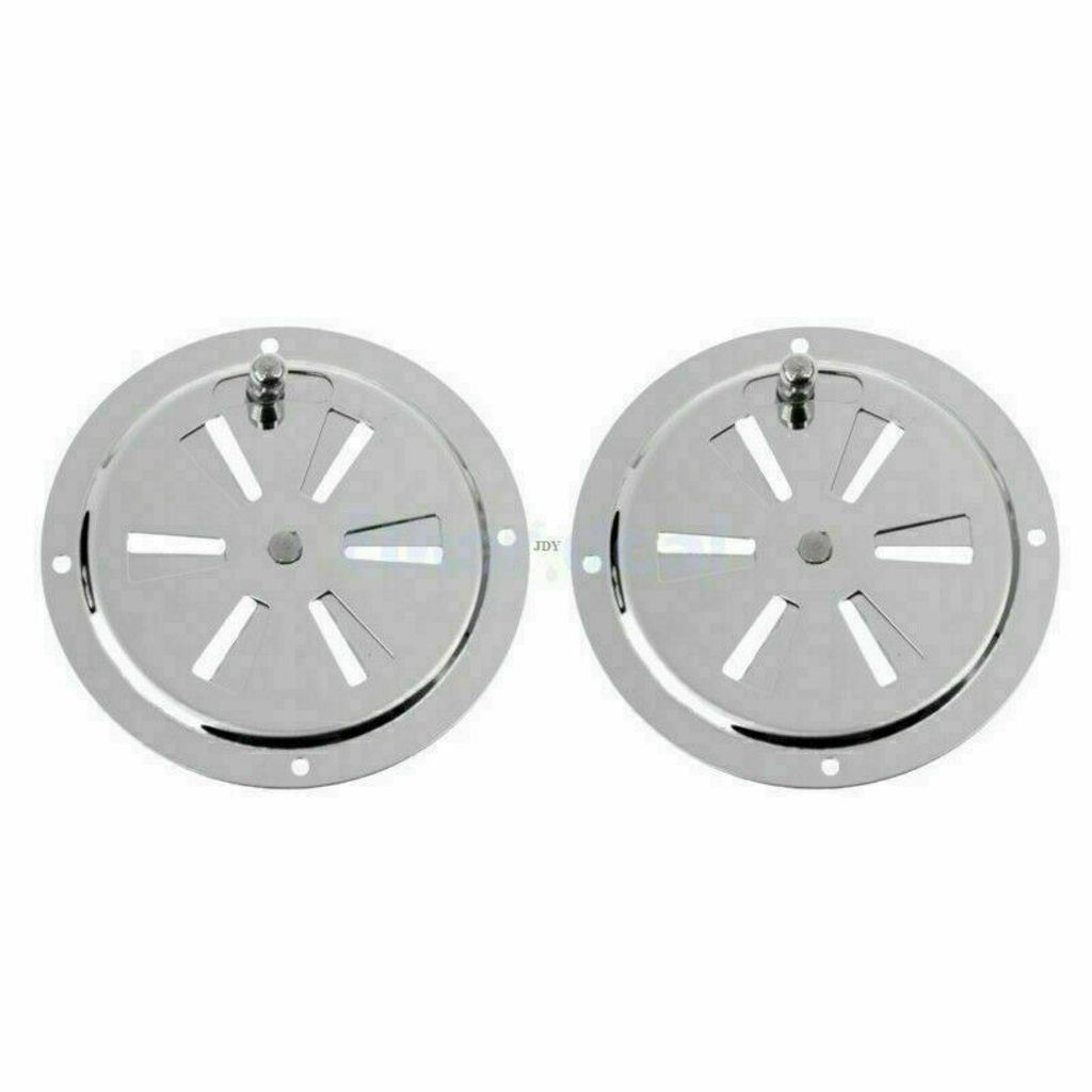 2x Rundlüfter Kiemenblech Edelstahl rund Lüftungsblech 125mm mit Kurbel